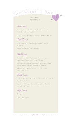 Customize Valentines Day Event Menu