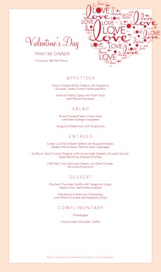 Customize Valentines Day Long Menu