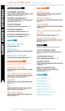 Customize Sports Grill Long Menu