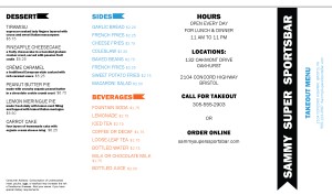 Customize Sports Grill Takeout Menu
