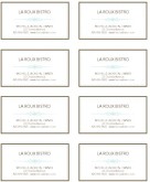 French Restaurant Business Card