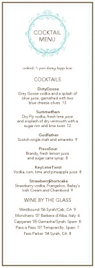 Customize French Drinks Menu