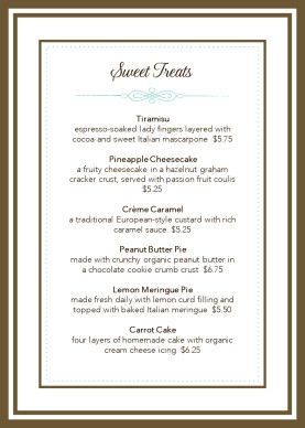 Customize French Desserts Table Tent