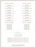 French Restaurant Menu Page