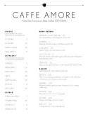 Gourmet Coffee Menu