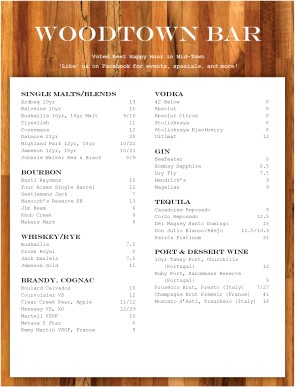 Customize Tequila Bar Menu