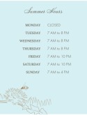 Seasonal Hours Sign
