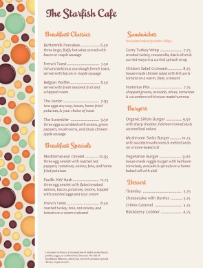 Customize Brunch Menu