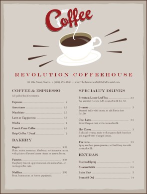 Customize Urban Coffee Menu