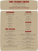 Coffeehouse Drinks Menu