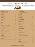 Traditional Coffee Menu