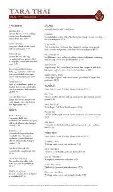Customize Thai Menu