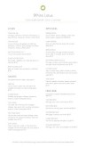 Thai Cuisine Menu