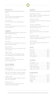 Customize Thai Cuisine Menu Page