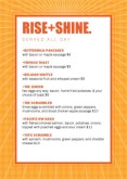 Breakfast Table Tent Menu