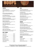 Basketball Sports Bar Menu