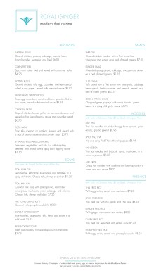 Customize Thai Dinner Menu