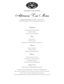 Tea Service Menu