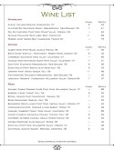 Restaurant Wine List