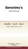 American Food Long Menu Cover