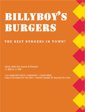 Customize Casual Hamburger Menu Cover