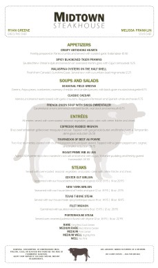 Customize Modern Steakhouse Menu