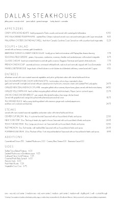Customize Elegant Steak House Long Menu