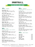 Football Restaurant Menu
