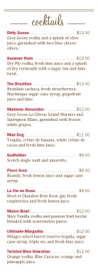 Customize Family Style Bar Menu