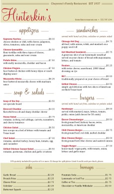 Customize Family Style Long Menu
