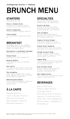 Customize Restaurant Brunch Menu