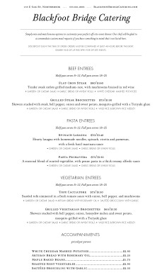 Customize Catering Prices Menu Customize Catering Prices Menu