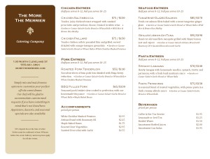 Customize Catered Lunch Menu