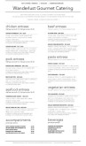 Catering List Menu