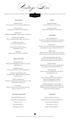 Customize Dinner Menu