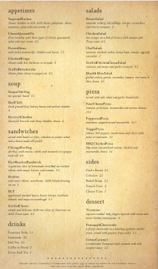 Customize American Beer Menu Long Page
