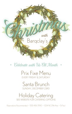 Customize Restaurant Christmas Flyer