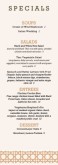 Sandwich Specials Menu