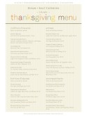 Thanksgiving Feast Catering Menu