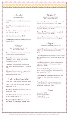 Customize Traditional Indian Menu Page