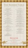 Asian Fusion Menu