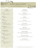 French Bistro Bar Menu