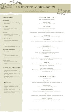 Customize French Bistro Tabloid Menu