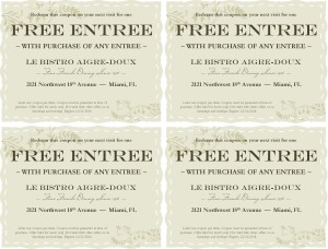 Customize Restaurant Coupons French Bistro