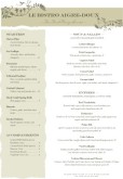 A4 French Bistro Menu