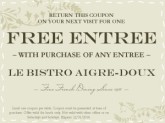 Online Coupon French Bistro