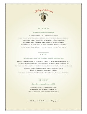 Customize Christmas Dinner Menu