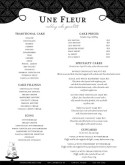 Black and White Wedding Cake Menu