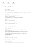 Fall Specials Restaurant Menu