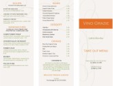 City Wine Bar Trifold Menu